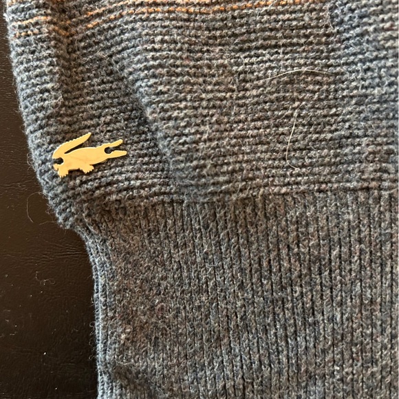 Lacoste Knit Sweater Dress Size 40/M Color Block Red Orange Short Sleeve - Picture 6 of 8